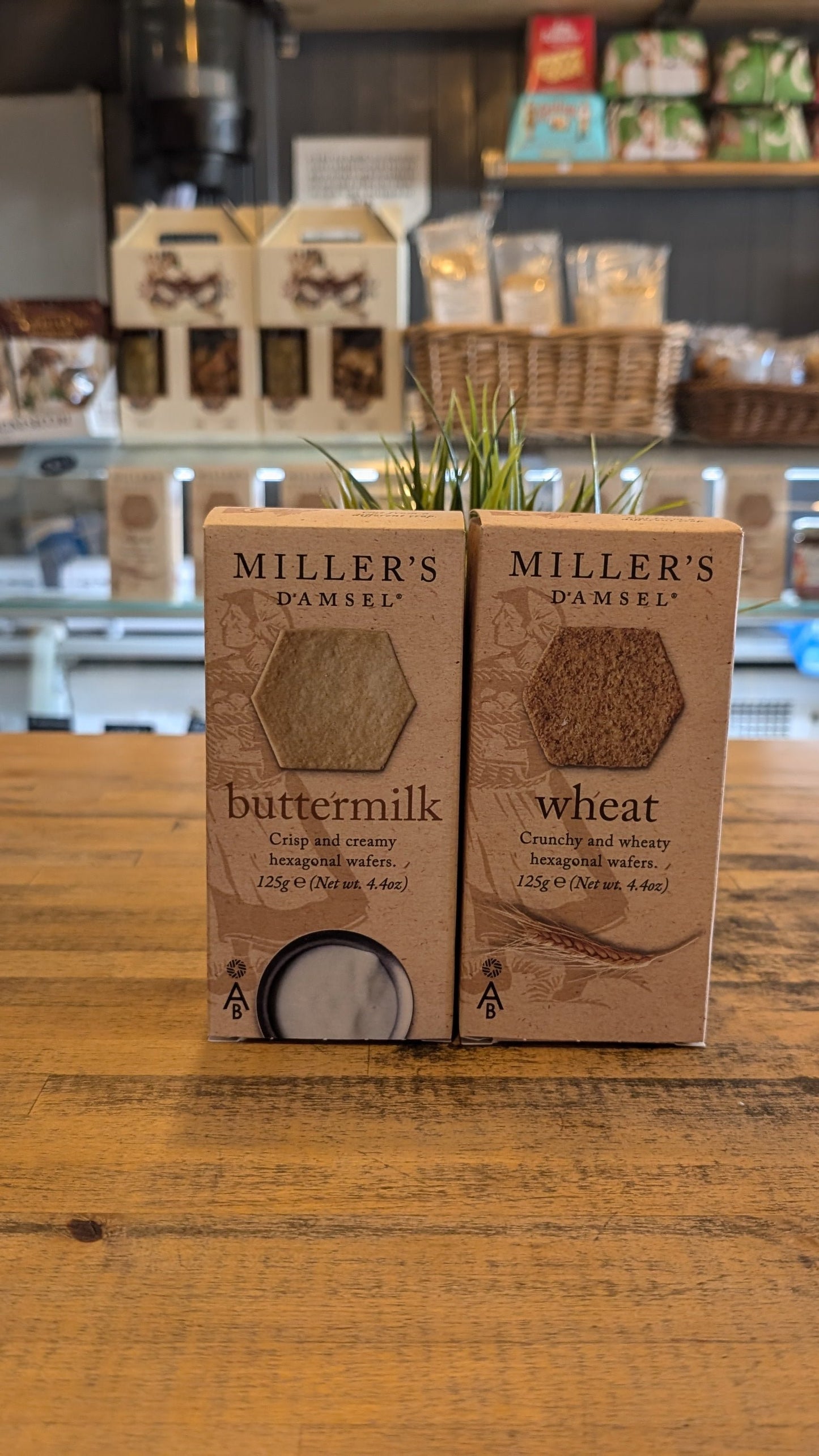 Miller Damsel a brand of thin crispy wafers made from stoneground flour British butter and buttermilk