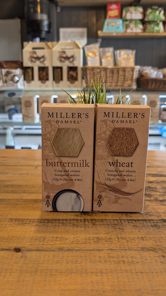 Miller Damsel  a brand of thin crispy wafers made from stoneground flour British butter and buttermilk