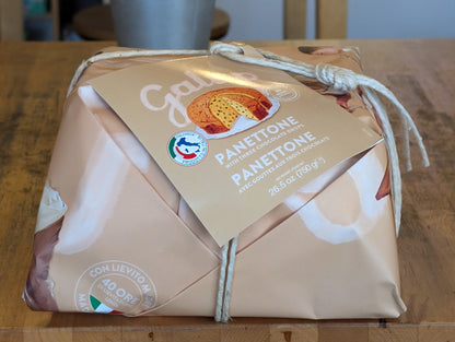 Gallup Panettone is a typical cake from Milano stuffed with raisins and candied fruits with a glaze  of sugar and Piemonte hazelnuts and almonds